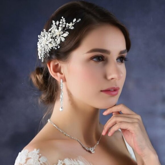 Wedding Hair Comb Pearl Crystal Flower Bridal Hair Accessories for Women Girls main image 4